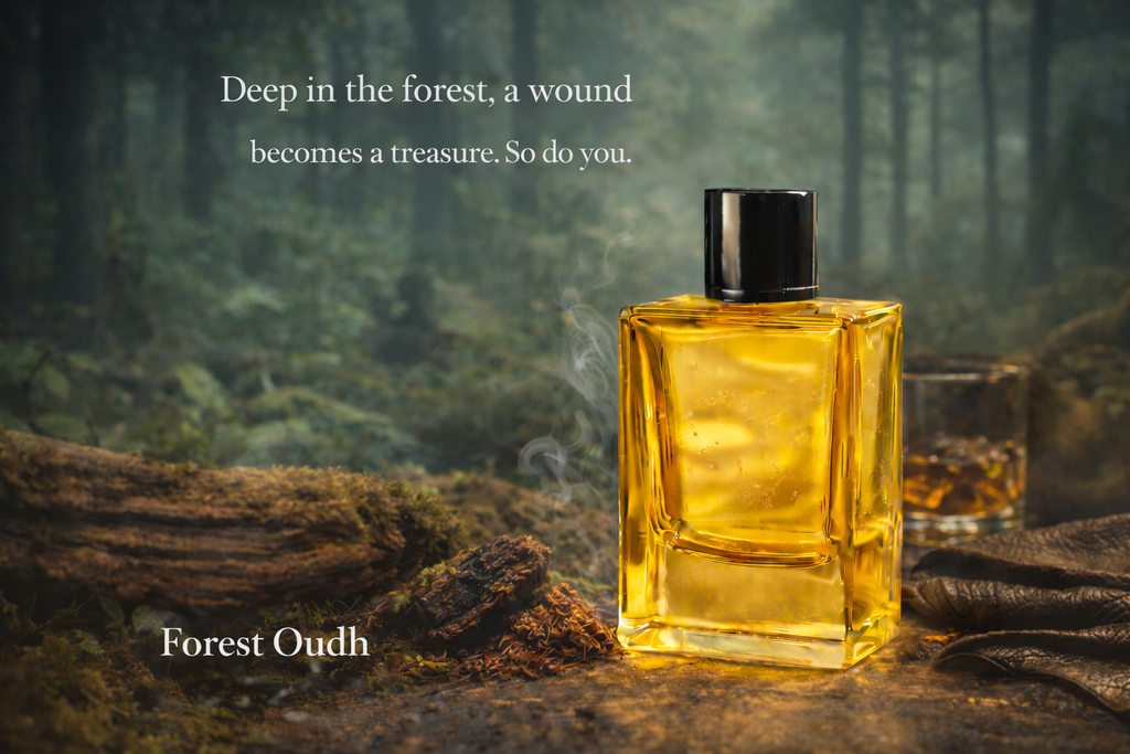 Forest Oudh by Perfumous - A luxury unisex perfume with Agarwood, Cedarwood, and Forest Moss.